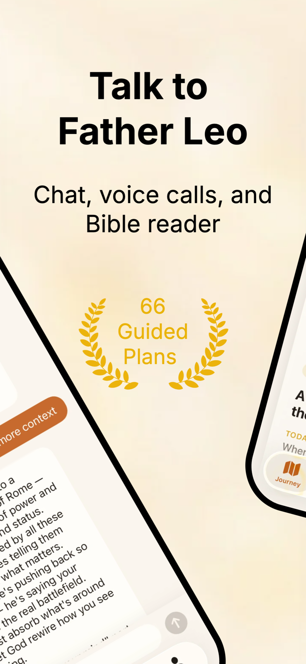Father Leo app — chat, voice calls, and 66 guided plans