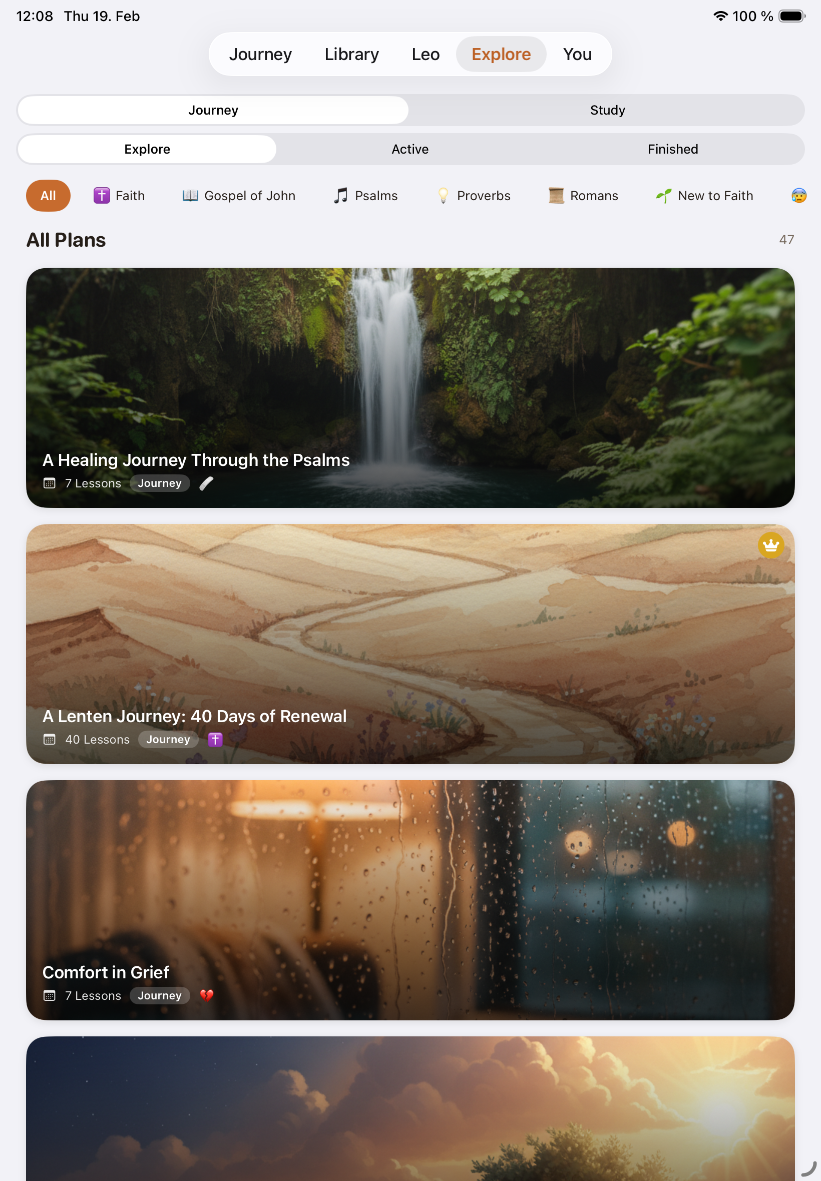 Explore guided plans on iPad
