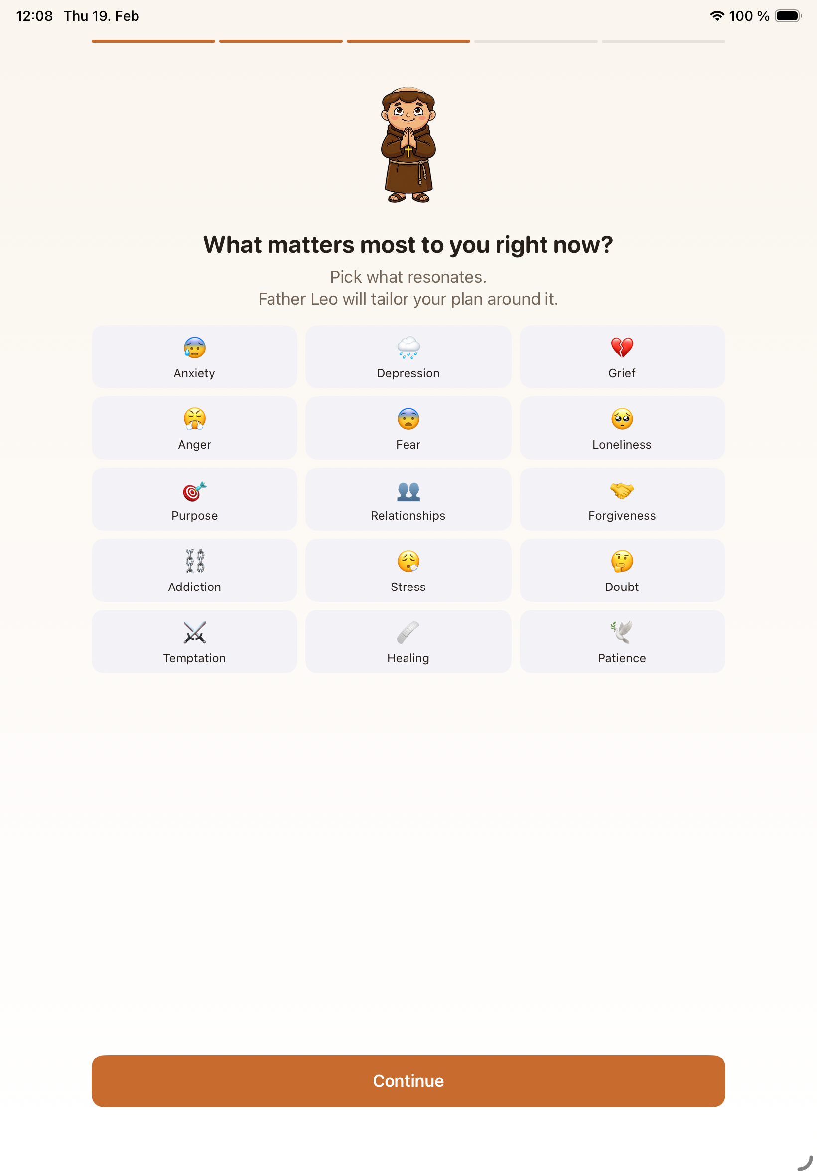 Personalized topic selection on iPad