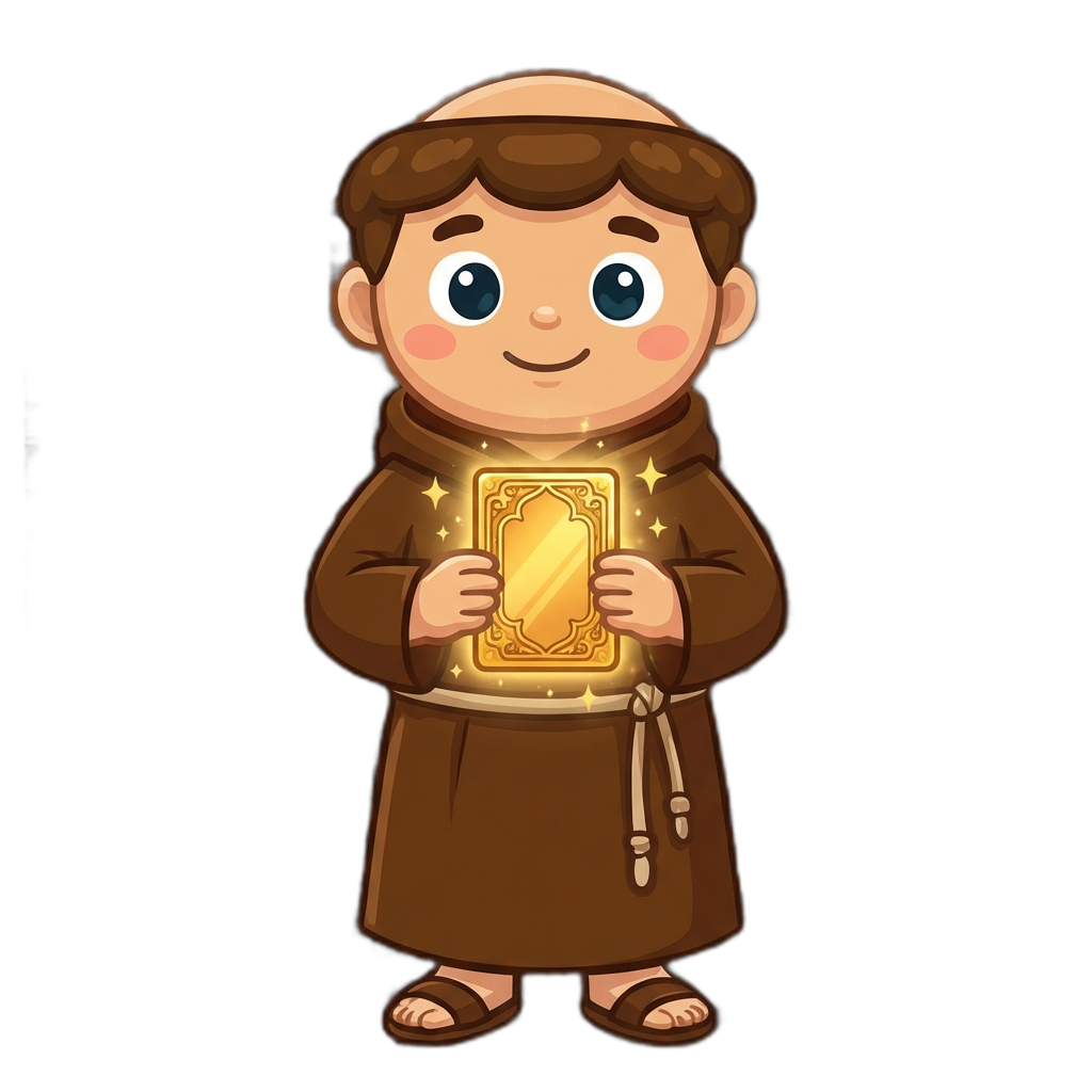Father Leo presenting a share card